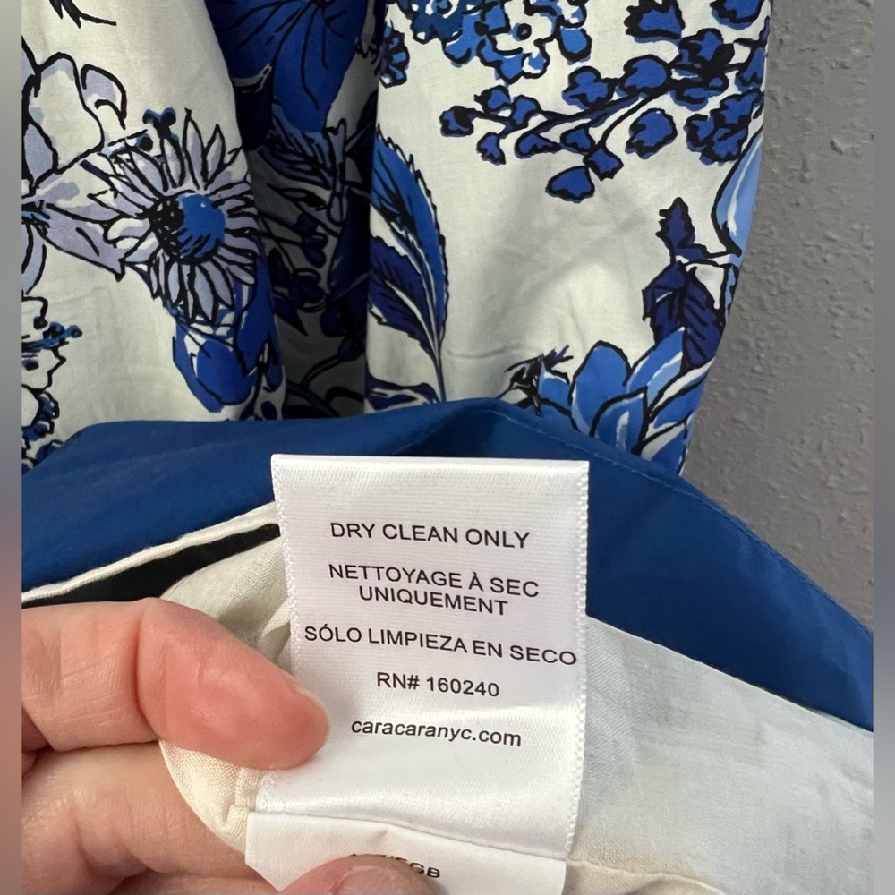 CARA CARA Montauk Dress in Flower Grid Blue Size Medium New - Picture 11 of 13